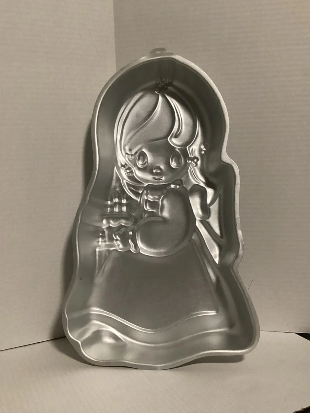 Vintage 1993 Wilton Silver Precious Moments Girl Cake Pan Mold
